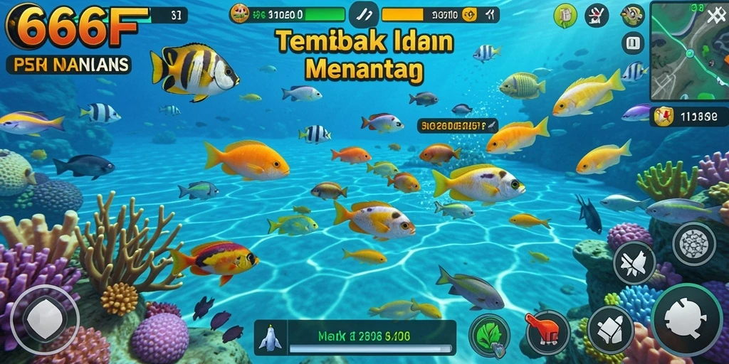Gameplay seru Tembak Ikan di 666F dengan grafik menawan.