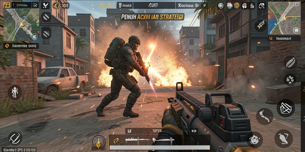 Screenshot gameplay API77 menampilkan aksi mendebarkan dalam pertempuran TPS.