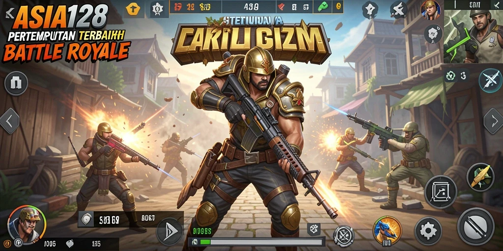 Tangkapan layar gameplay <strong>ASIA128</strong> menampilkan pertarungan intens di arena Battle Royale.