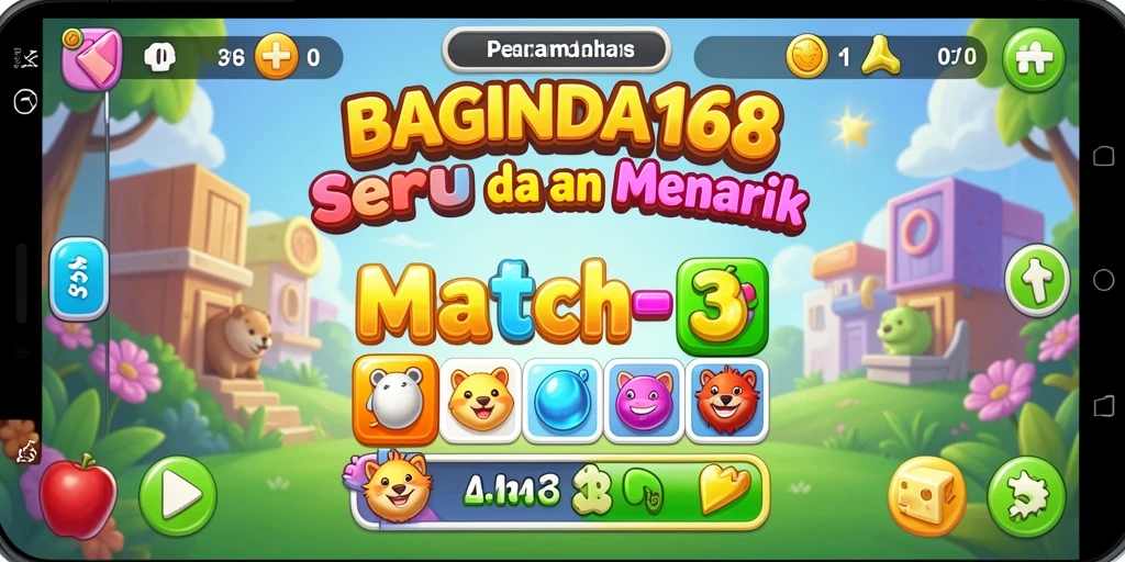 Tampilan menarik dari gameplay <strong>BAGINDA168</strong> saat mencocokkan item dalam level Match-3.
