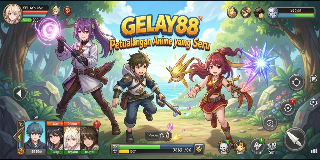 Tampilan gameplay seru dan karakter anime yang menawan.