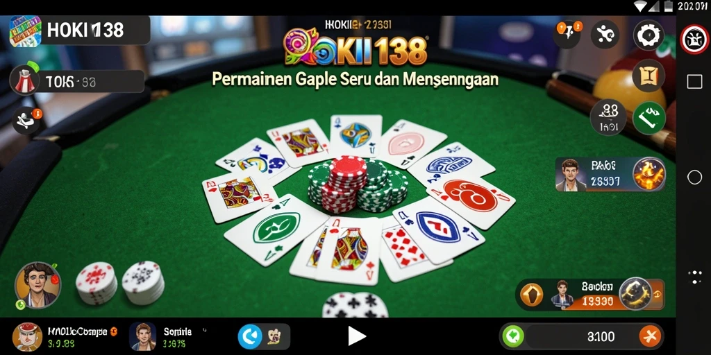 Tampilan gameplay HOKI138 dengan antarmuka Gaple yang menarik.