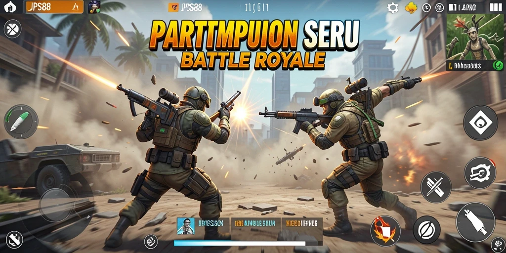 Gameplay seru dalam JPS88 di arena Battle Royale.