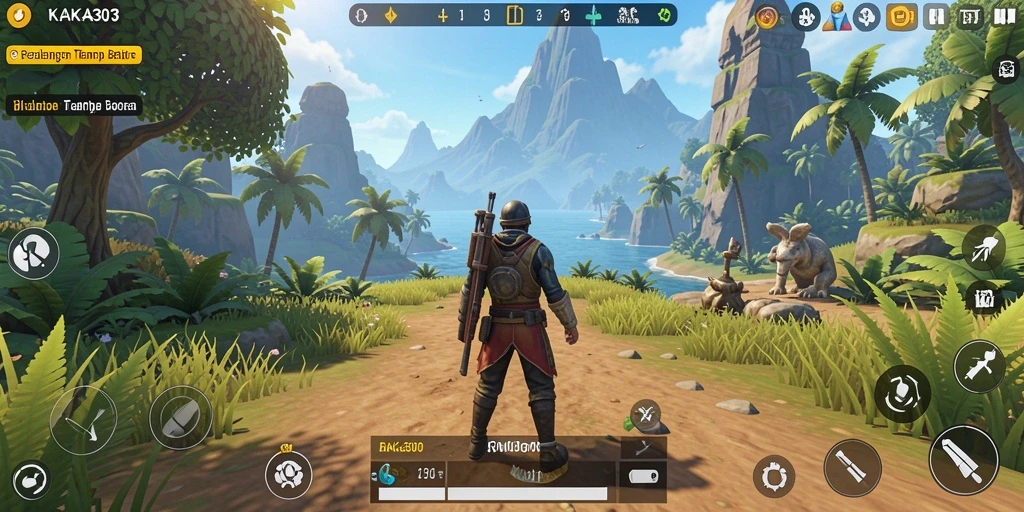 Screenshot gameplay KAKA303 yang menampilkan petualangan seru di dunia terbuka.