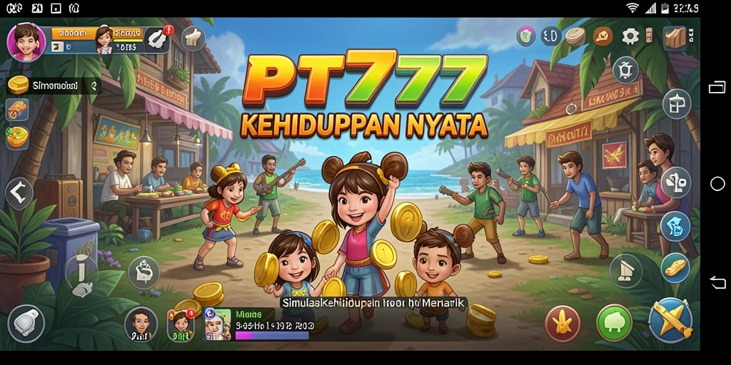 Screenshot gameplay PT777 menunjukkan karakter dengan grafis realistis dalam interaksi sehari-hari.