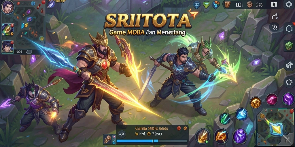Tampilan gameplay MOBA seru SRITOTO dengan karakter yang beragam.